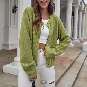 Knit cardigan.